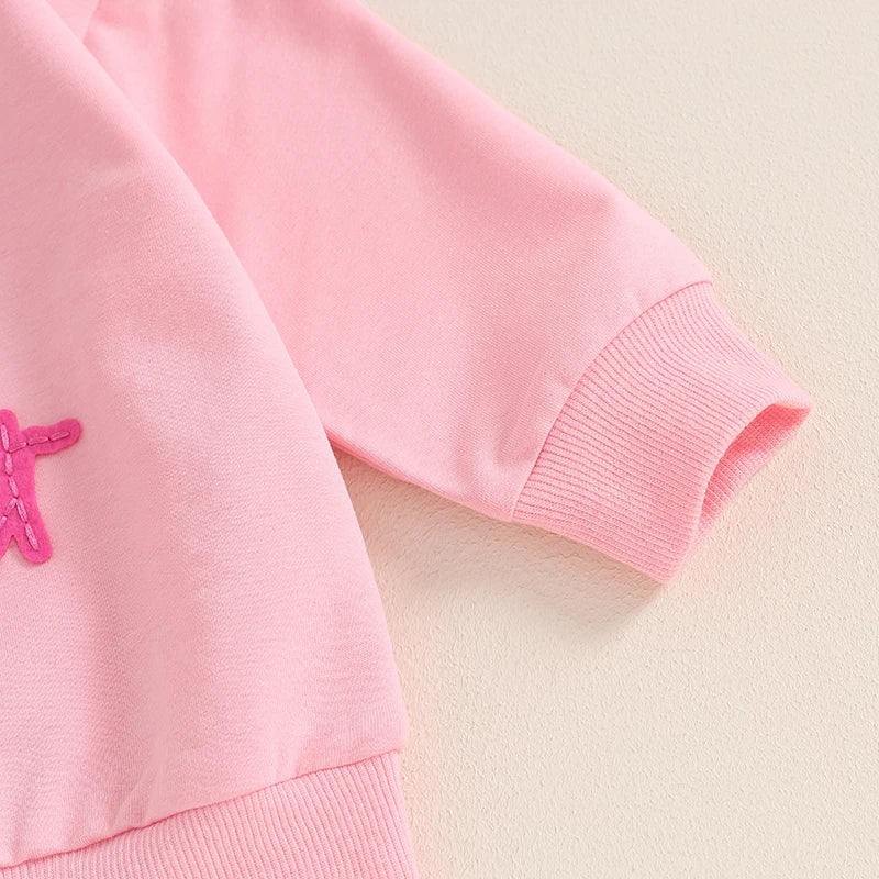 TODDLER KIDS GIRLS BIG SISTER LONG SLEEVE CREWNECK LETTER EMBROIDERY LOOSE FIT PULLOVER TOP