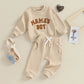 TODDLER BABY BOY 2PCS FALL WINTER OUTFITS LONG SLEEVE LETTER MAMA'S BOY CREWNECK TOP JOGGER PANTS SET