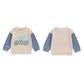 TODDLER KIDS BIG BROTHER / SISTER PULLOVER LETTER EMBROIDERY ROUND NECK CONTRASTING COLOR LONG SLEEVE WAFFLE TOP