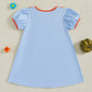 TODDLER KIDS GIRL HALLOWEEN DRESS SHORT SLEEVE ROUND NECK PUMPKIN EMBROIDERY DRESS KID A-LINE DRESS