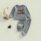 TODDLER BABY GIRL BOY 2PCS HEY CUTIE OUTFIT LONG SLEEVE RIBBED KNIT TOPS PANTS SET