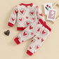TODDLER BABY BOY GIRL 2PCS VALENTINE’S DAY OUTFIT LONG SLEEVE HEART TOP + PANTS SET