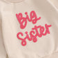 TODDLER KIDS GIRLS BIG SISTER LONG SLEEVE CREWNECK LETTER EMBROIDERY LOOSE FIT PULLOVER TOP