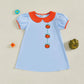 TODDLER KIDS GIRL HALLOWEEN DRESS SHORT SLEEVE ROUND NECK PUMPKIN EMBROIDERY DRESS KID A-LINE DRESS