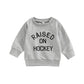 0-3YEARS INFANT BABY BOY GIRL CASUAL PULLOVERS LONG SLEEVE GAME DAY FOOTBALL HOCKEY PRINT RIBBED CUFFS SWEATSHIRT TOP