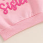 TODDLER KIDS GIRLS BIG SISTER LONG SLEEVE CREWNECK LETTER EMBROIDERY LOOSE FIT PULLOVER TOP