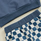 TODDLER KIDS BOYS GIRLS 2PCS BIG BROTHER / SISTER LETTER PRINT LONG SLEEVE TOP WITH ELASTIC WAIST CHECKERED PRINT PANTS SET OUTFIT
