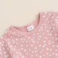 TODDLER KIDS GIRLS 2PCS FALL OUTFIT FLORAL FLOWERS PRINT CREW NECK LONG SLEEVE BABYGIRL TOP ELASTIC WAIST LONG PANTS SET