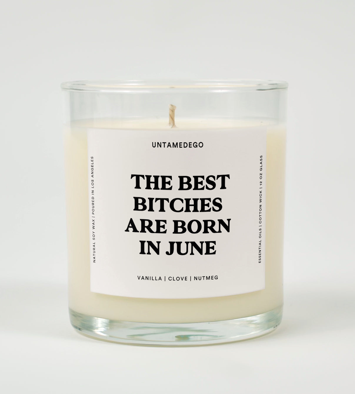 THE BEST BITCHES ARE BORN IN JUNE BIRTHDAY GLASS CANDLE