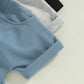 TODDLER BABY KIDS BOYS 3PCS SET SHORTS SOLID COLORS