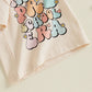 TODDLER KIDS GIRLS IN MY PRESCHOOL ERA BACK TO SCHOOL COLORFUL LETTER & FLORAL FLOWERS PRINT ROUND NECK SHORT SLEEVE TOP