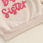 TODDLER KIDS GIRLS BIG SISTER LONG SLEEVE CREWNECK LETTER EMBROIDERY LOOSE FIT PULLOVER TOP