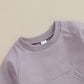 TODDLER BABY BOY GIRL 2PCS SET CREWNECK SOLID COLOR LONG SLEEVE TOP WITH POCKET JOGGER PANTS OUTFIT
