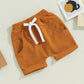TODDLER BABY KIDS BOYS 3PCS SET SHORTS SOLID COLORS
