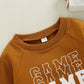 0-3YEARS INFANT BABY BOY GIRL CASUAL PULLOVERS LONG SLEEVE GAME DAY FOOTBALL HOCKEY PRINT RIBBED CUFFS SWEATSHIRT TOP
