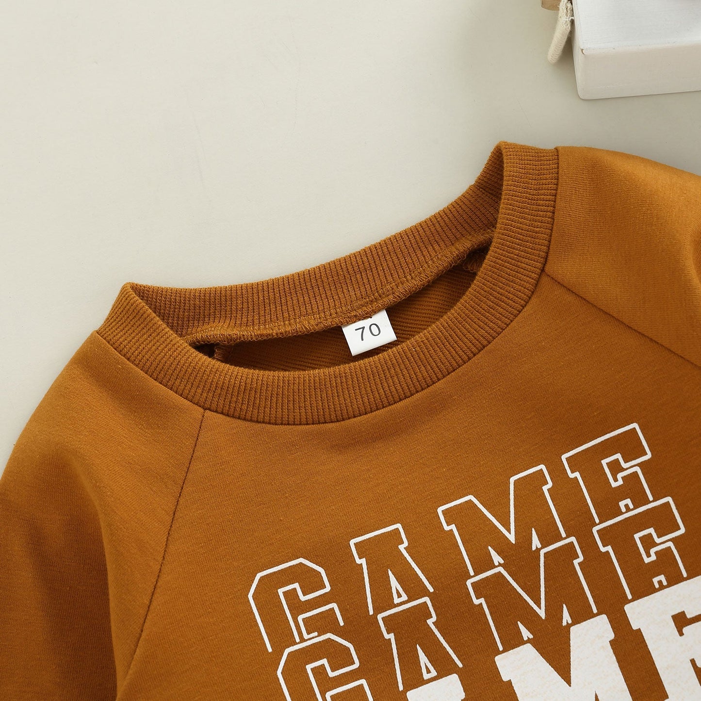 0-3YEARS INFANT BABY BOY GIRL CASUAL PULLOVERS LONG SLEEVE GAME DAY FOOTBALL HOCKEY PRINT RIBBED CUFFS SWEATSHIRT TOP