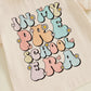 TODDLER KIDS GIRLS IN MY PRESCHOOL ERA BACK TO SCHOOL COLORFUL LETTER & FLORAL FLOWERS PRINT ROUND NECK SHORT SLEEVE TOP