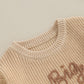 TODDLER KIDS BOYS SWEATERS COTTON LONG SLEEVE LETTER EMBROIDERY BIG BROTHER PULLOVER LOOSE KNITWEAR TOP