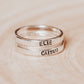 CUSTOM GOLD OR SILVER STACKING NAME RING