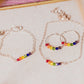 RAINBOW CRYSTAL DAINTY HOOP EARRINGS