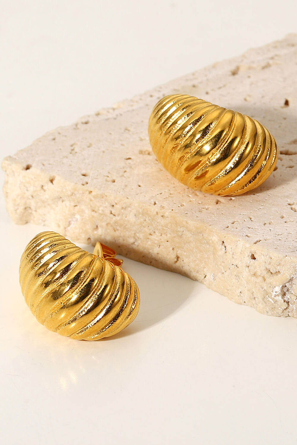 SHELL SHORE SPIRAL STUD EARRINGS-Thriftique Marketplace