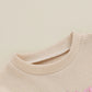 TODDLER KIDS BIG BROTHER / SISTER PULLOVER LETTER EMBROIDERY ROUND NECK CONTRASTING COLOR LONG SLEEVE WAFFLE TOP