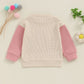TODDLER KIDS BIG BROTHER / SISTER PULLOVER LETTER EMBROIDERY ROUND NECK CONTRASTING COLOR LONG SLEEVE WAFFLE TOP