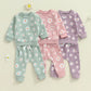 TODDLER KIDS GIRLS 2PCS FALL OUTFIT FLOWER DAISY PRINT LONG SLEEVE CREWNECK TOP ELASTIC WAIST PANTS WITH POCKETS SET
