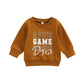 0-3YEARS INFANT BABY BOY GIRL CASUAL PULLOVERS LONG SLEEVE GAME DAY FOOTBALL HOCKEY PRINT RIBBED CUFFS SWEATSHIRT TOP