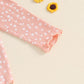 TODDLER KIDS GIRLS 2PCS FALL OUTFIT RUFFLE FLOWER PRINT LONG SLEEVE TOP + FLARE PANTS SET