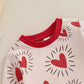 TODDLER BABY BOY GIRL 2PCS VALENTINE’S DAY OUTFIT LONG SLEEVE HEART TOP + PANTS SET