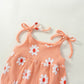 TODDLER BABY GIRL JUMPSUIT SET SUMMER FLORAL PRINT TIE TANK ROMPER STRETCH HEADBAND OUTFIT