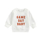 0-3YEARS INFANT BABY BOY GIRL CASUAL PULLOVERS LONG SLEEVE GAME DAY FOOTBALL HOCKEY PRINT RIBBED CUFFS SWEATSHIRT TOP