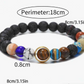 EIGHT PLANETS BEADED BRACELET – SOLAR SYSTEM LAVA ROCK & GEMSTONE STRETCH BRACELET