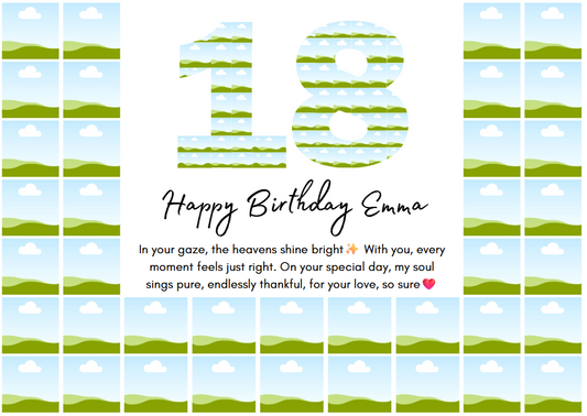 18th Birthday Photo Collage Canva Template – Customizable Milestone Keepsake