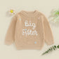 TODDLER KIDS GIRL BIG SISTER SWEATER CUTE LONG SLEEVE LETTER EMBROIDERY KNIT PULLOVER LOOSE TOP