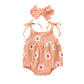 TODDLER BABY GIRL JUMPSUIT SET SUMMER FLORAL PRINT TIE TANK ROMPER STRETCH HEADBAND OUTFIT