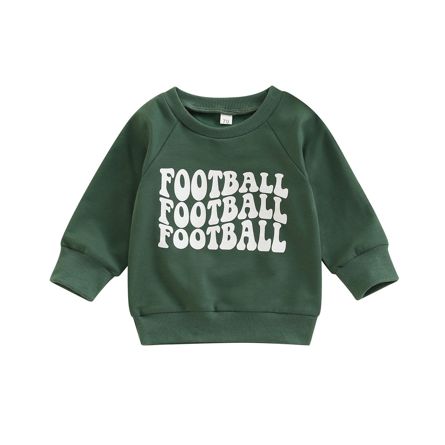 0-3YEARS INFANT BABY BOY GIRL CASUAL PULLOVERS LONG SLEEVE GAME DAY FOOTBALL HOCKEY PRINT RIBBED CUFFS SWEATSHIRT TOP