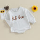 TODDLER BABY BOY LONG SLEEVE CREWNECK LETTERS BIG LIL BRO PULLOVER TOP OR ROMPER BROTHER MATCHING