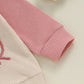 TODDLER KIDS BIG BROTHER / SISTER PULLOVER LETTER EMBROIDERY ROUND NECK CONTRASTING COLOR LONG SLEEVE WAFFLE TOP