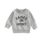0-3YEARS INFANT BABY BOY GIRL CASUAL PULLOVERS LONG SLEEVE GAME DAY FOOTBALL HOCKEY PRINT RIBBED CUFFS SWEATSHIRT TOP