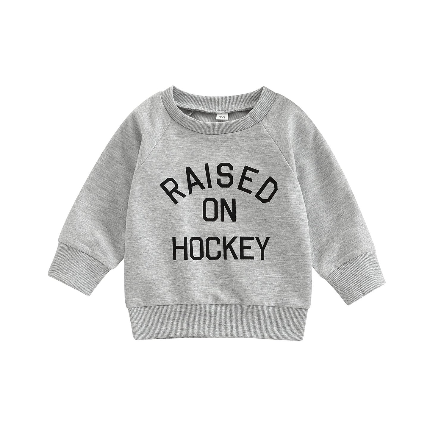 0-3YEARS INFANT BABY BOY GIRL CASUAL PULLOVERS LONG SLEEVE GAME DAY FOOTBALL HOCKEY PRINT RIBBED CUFFS SWEATSHIRT TOP