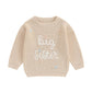 TODDLER KIDS GIRL BIG SISTER SWEATER CUTE LONG SLEEVE LETTER EMBROIDERY KNIT PULLOVER LOOSE TOP