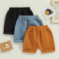 TODDLER BABY KIDS BOYS 3PCS SET SHORTS SOLID COLORS
