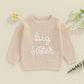 TODDLER KIDS GIRL BIG SISTER SWEATER CUTE LONG SLEEVE LETTER EMBROIDERY KNIT PULLOVER LOOSE TOP
