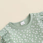 TODDLER KIDS GIRLS 2PCS FALL OUTFIT RUFFLE FLOWER PRINT LONG SLEEVE TOP + FLARE PANTS SET