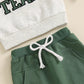 BABY TODDLER BOYS 2PCS GO TEAM FALL OUTFIT FOOTBALL LETTER EMBROIDERY LONG SLEEVE O-NECK TOP AND SOLID COLOR PANTS SET