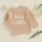 TODDLER KIDS GIRL BIG SISTER SWEATER CUTE LONG SLEEVE LETTER EMBROIDERY KNIT PULLOVER LOOSE TOP