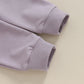 TODDLER BABY BOY GIRL 2PCS SET CREWNECK SOLID COLOR LONG SLEEVE TOP WITH POCKET JOGGER PANTS OUTFIT