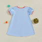 TODDLER KIDS GIRL HALLOWEEN DRESS SHORT SLEEVE ROUND NECK PUMPKIN EMBROIDERY DRESS KID A-LINE DRESS